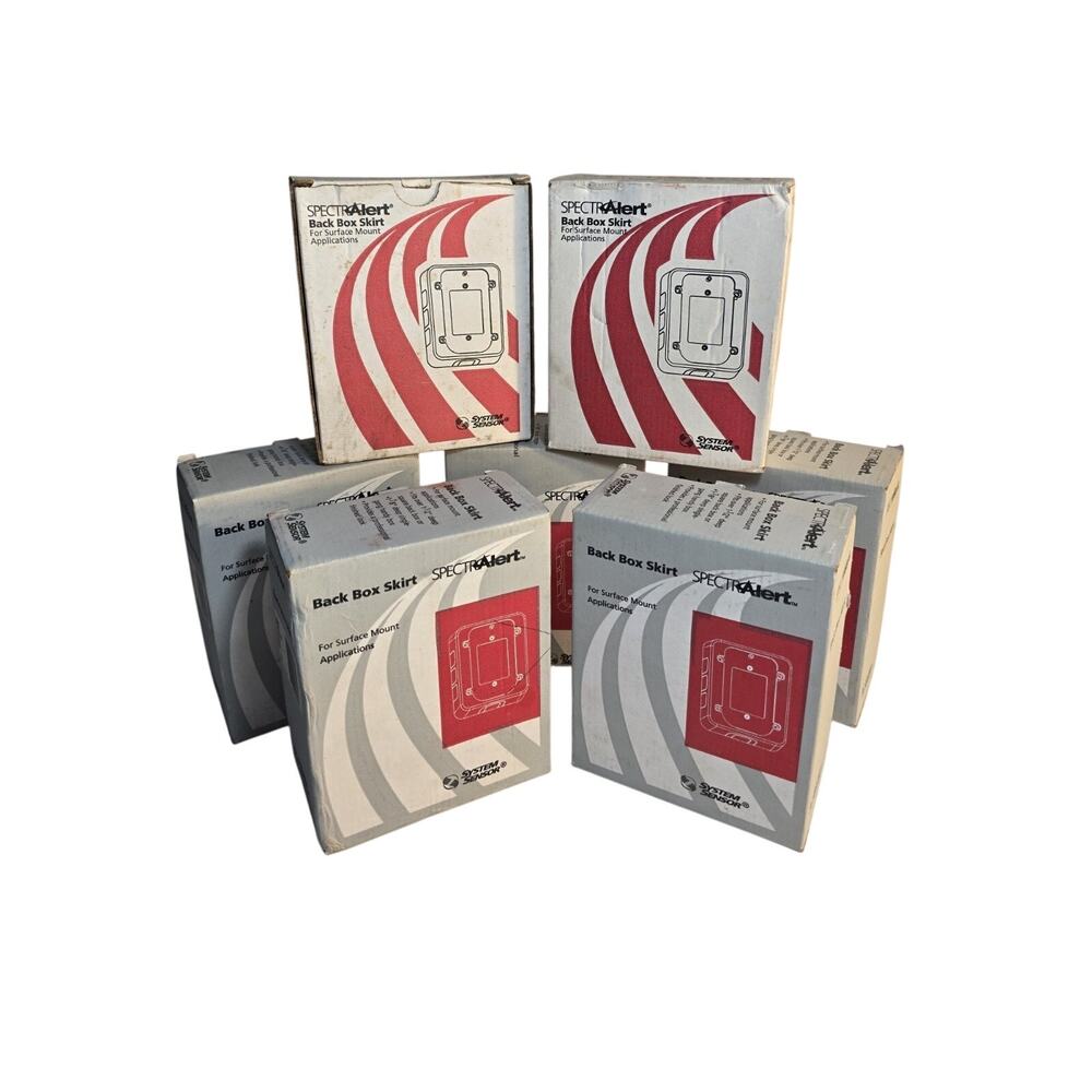 Lot Of 7 System Sensor BBS SpectrAlert Indoor Wall Back Box Skirt Red